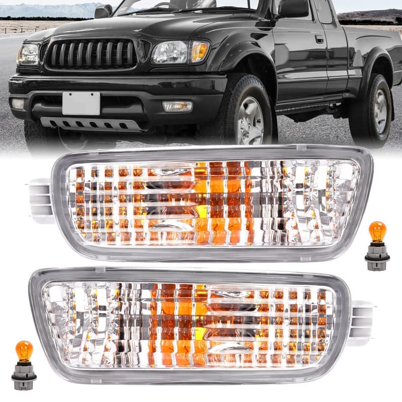 Pair Front Bumper Turn Signal Lights W/ Bulbs For Toyota Tacoma 2001-2004 LH+RH