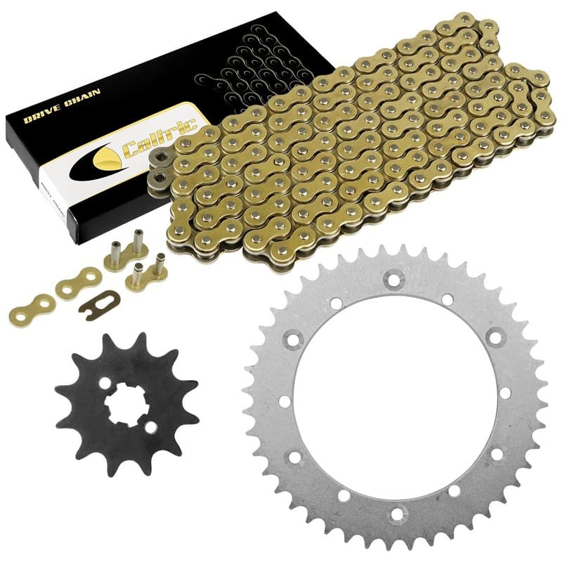 Drive Chain and Sprockets Kit for Yamaha IT175 1980-1983 IT200 1984-1986 Gold