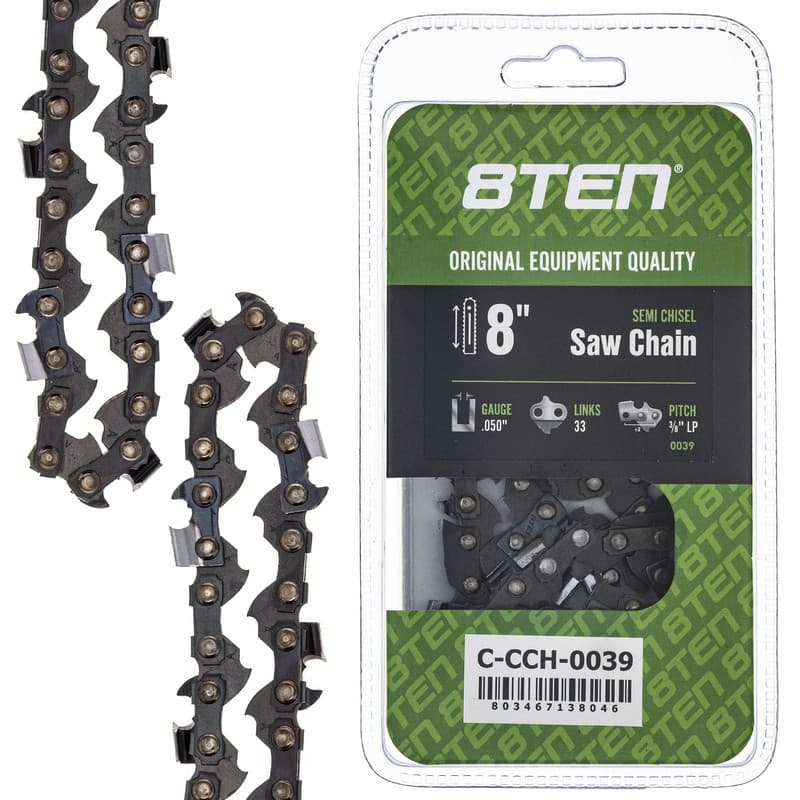 Chainsaw Chain 8 Inch .050 3/8 LP 33DL for Sun Joe Saw pole SWJ806E SWJ802E