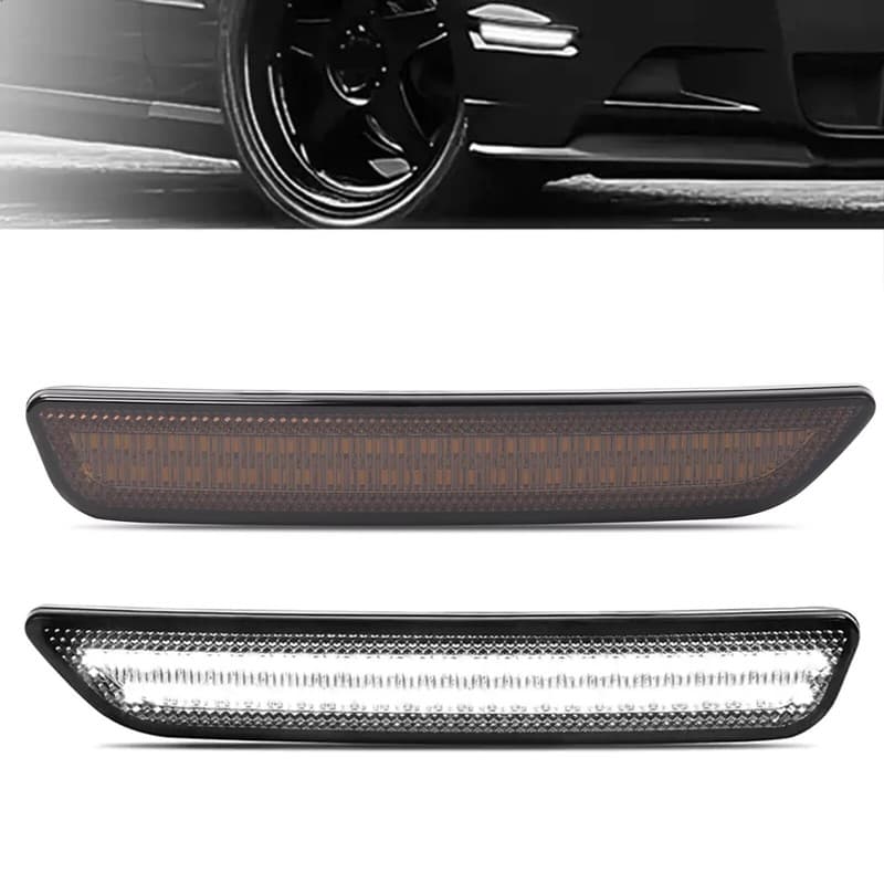 2PCS For Ford Mustang 2010 11 12 13 2014 LED Side Marker Lights Front Smoke Lens