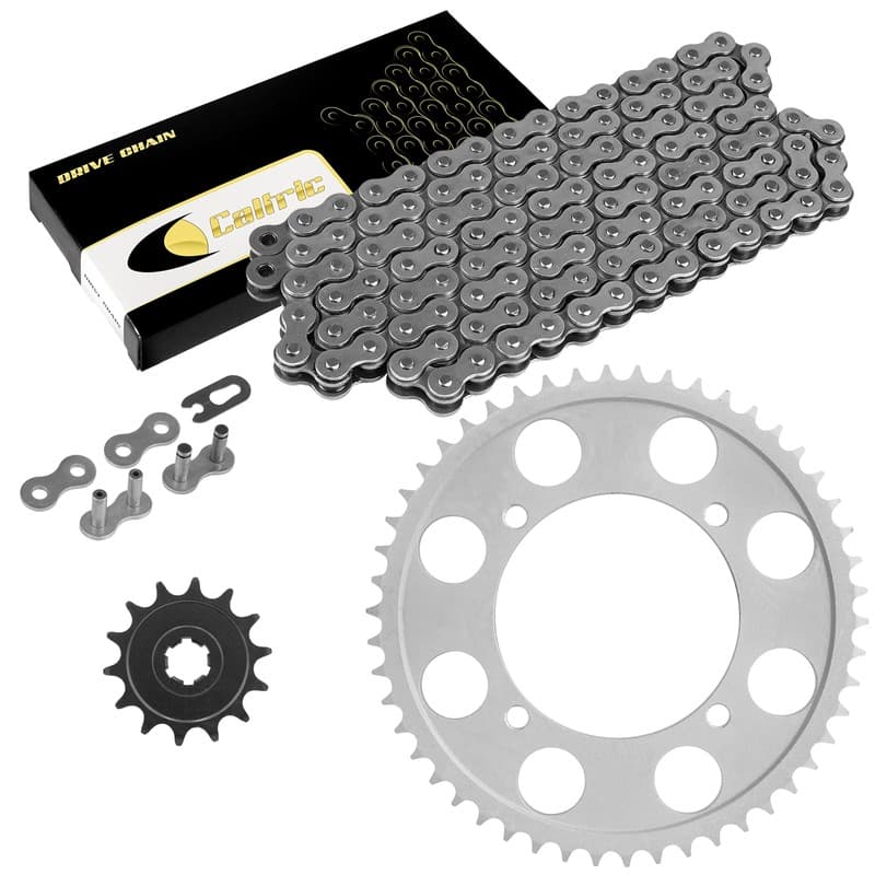 Caltric Drive Chain & Sprockets For Kawasaki KLX140 2008-2024 428 Pitch 136 Link