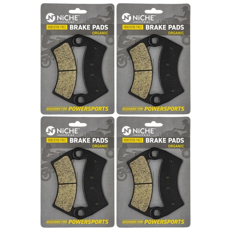 NICHE Brake Pad Set for Polaris 2205949 2203747 Front Rear Organic 4 Pack Ranger