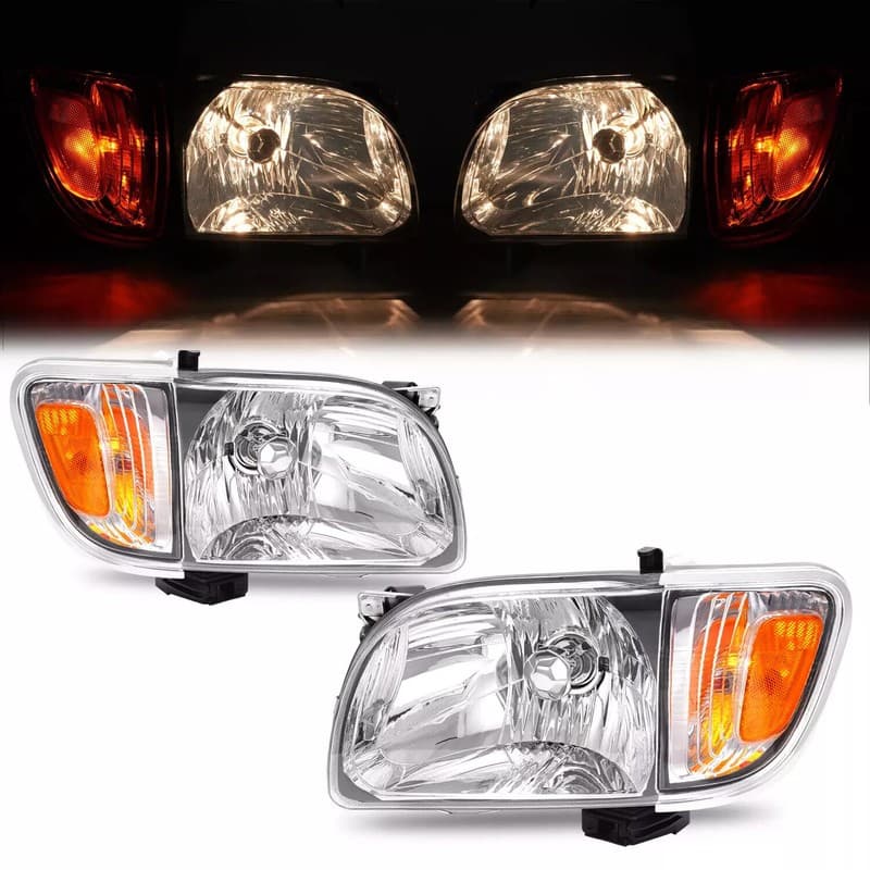 For Toyota Tacoma 2001-2004 Pair Housing Headlights Corner Lamps w/Bulbs
