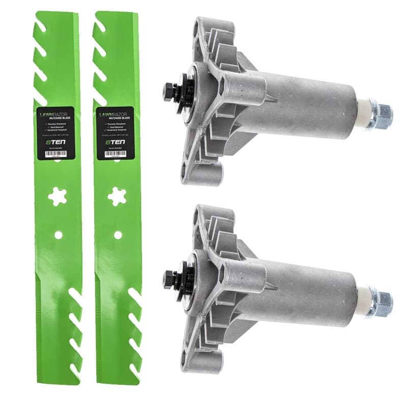 Deck Spindles & Toothed Blades Kit for Weed Eater HD13538 WE12538G WE125R38A