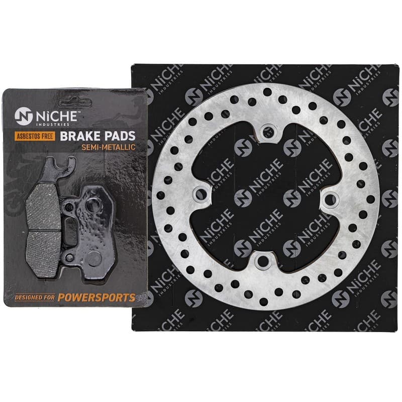 NICHE Rear Right Brake Rotor Pad Kit for Triumph T2020555 T2025200 Semi Metallic
