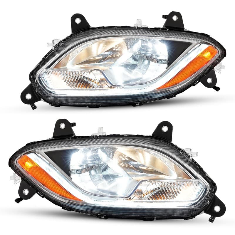 LED Headlights Clear For International Harvester LT LT625 2017-2021 W/Bulb 17-21