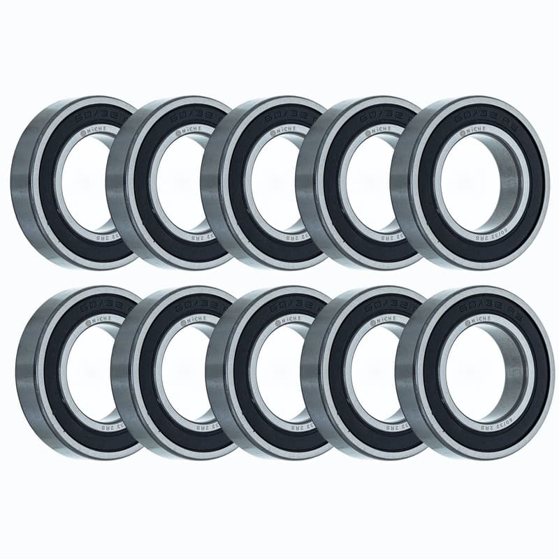 NICHE Wheel Bearing 60/32-2RS 32x58x13mm Single Row Deep Groove 10 Pack