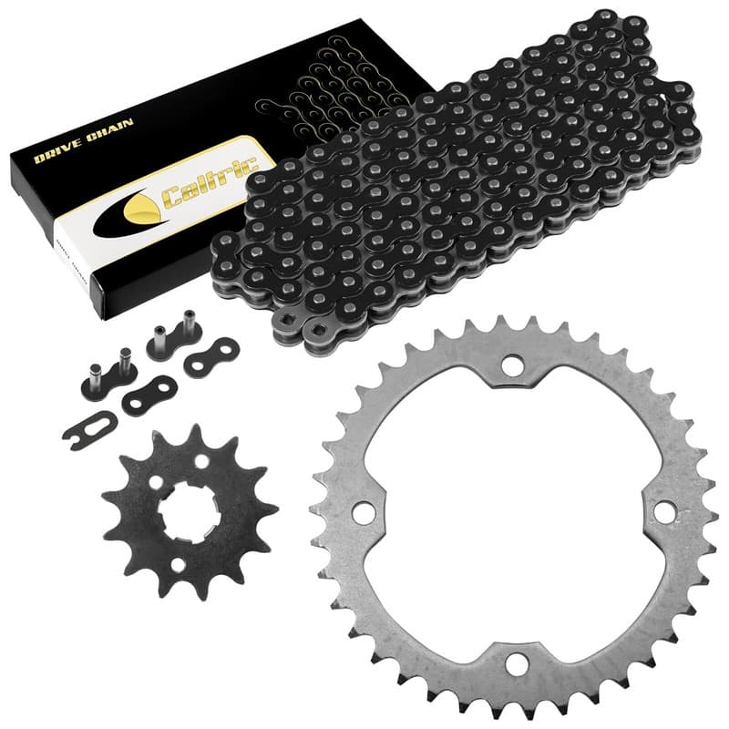 Black Drive Chain And Sprockets Kit for Yamaha Raptor 350 YFM350R 2004-2013