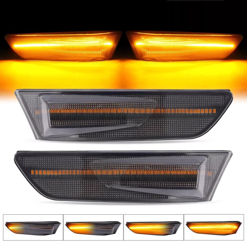 Smoke Amber Sequential LED Side Marker Lights For Infiniti G35 Coupe 2003-2007