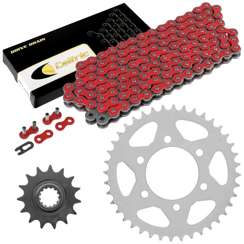 Red Drive Chain And Sprocket Kit for Kawasaki ZZR600 ZX600J 2005-2008