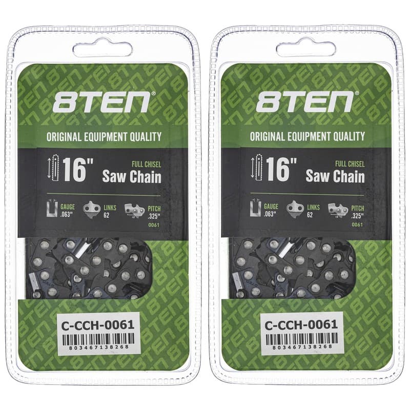 Full Chisel Chainsaw Chain 16 Inch .063 .325 62DL for Stihl MS 230 241 2 Pack