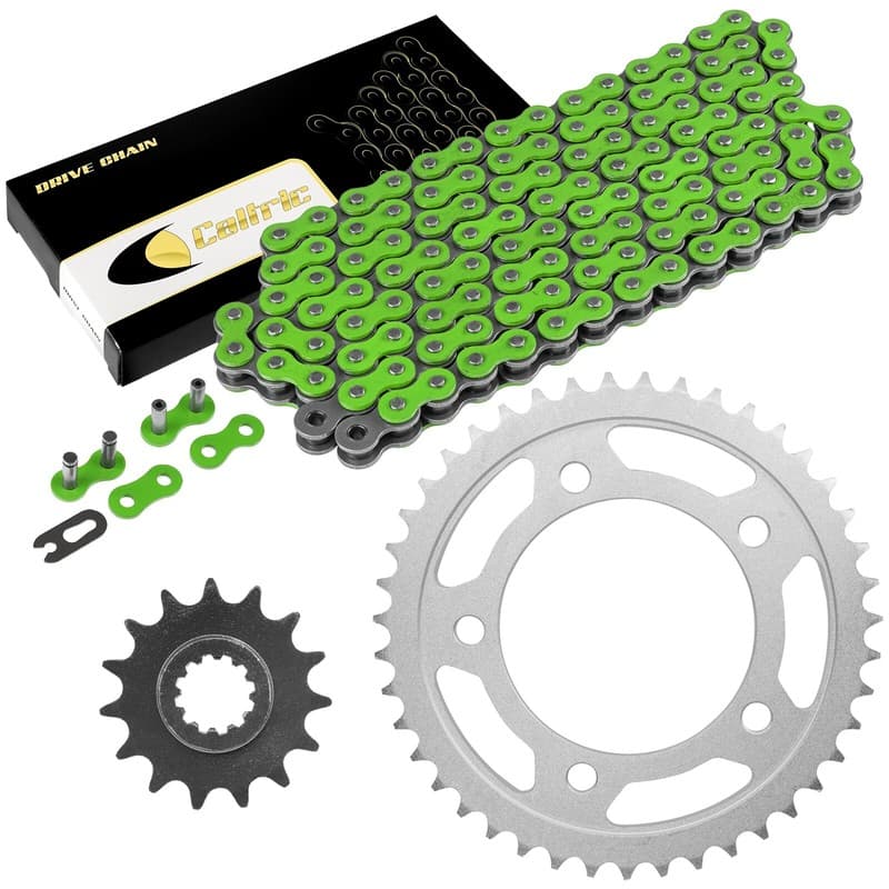 Drive Chain & Sprockets Kit for Honda CBR600F2 Super Sport 1991-1994 Green