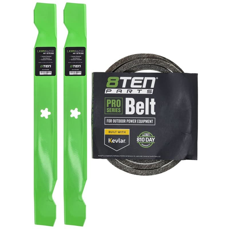 Mower Blades & Deck Belt Kit for Poulan Pro PP19A42 PP175G42 PB195H42LT PP185A42