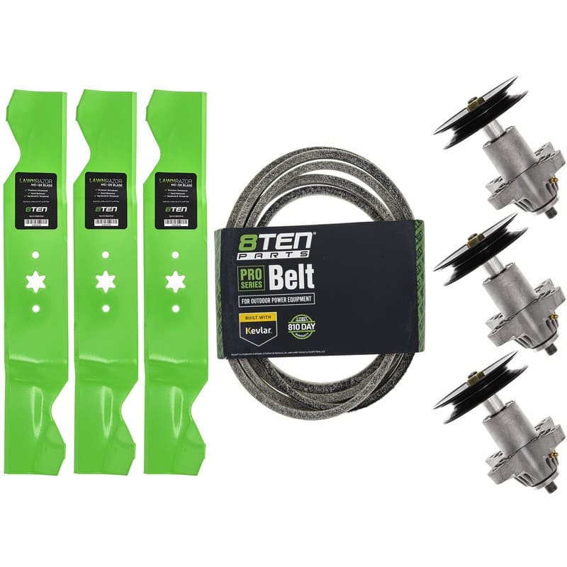 8TEN Spindle Blade Belt Kit for Yard-Man RZT-54 942-0677B 918-04608A 954-04138A