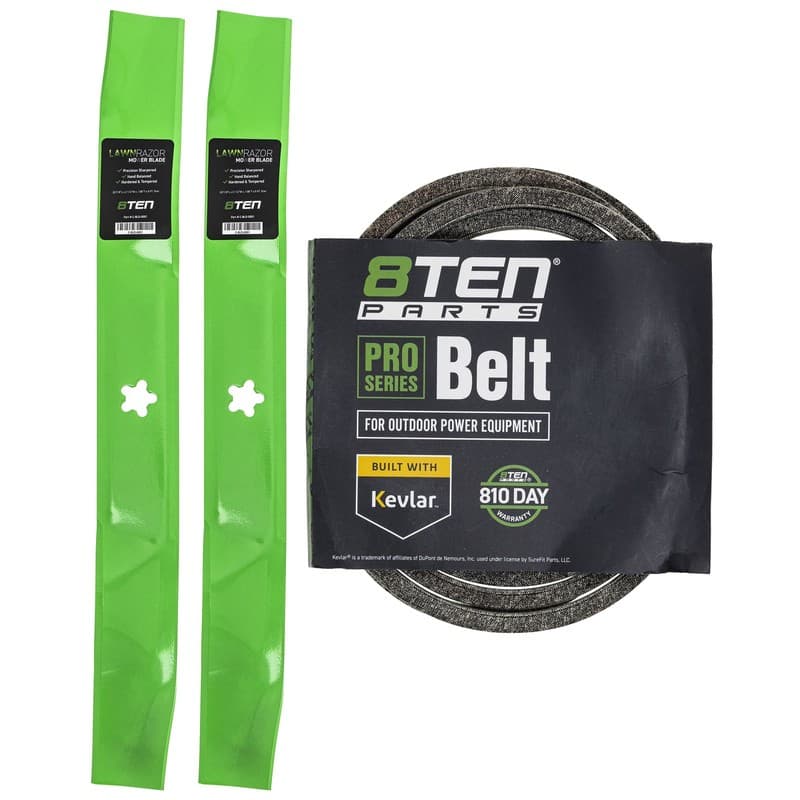 Mower Blades & Deck Belt Kit for Husqvarna YTH2042 YTH2242 YTH22V42 LTH2042