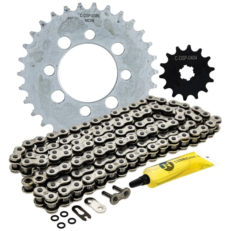 NICHE Sprocket Chain Set Kawasaki Z125 Pro 14/30 Tooth 420 O-Ring Front Rear