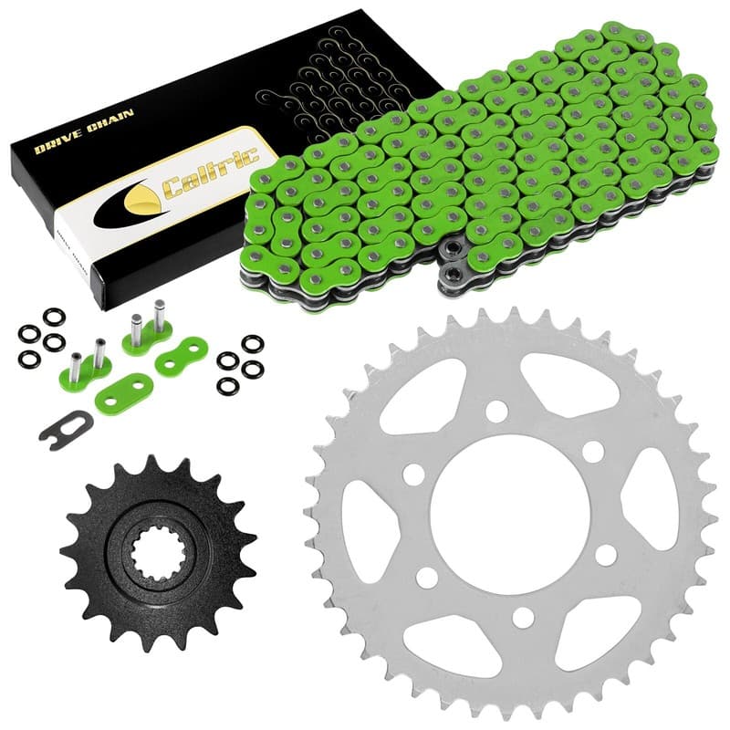 Green O-Ring Drive Chain & Sprockets Kit for Kawasaki ZX1000D Ninja ZX10R 06 07