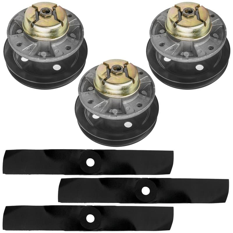 48" Deck Spindle w/Pulley Blade Kit for John Deere GT242 GT262 GT275 LX186 LX188