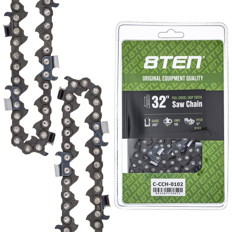 Full Chisel Skip Tooth Chainsaw Chain 32 Inch .050 3/8 105 DL for Echo Husqvarna