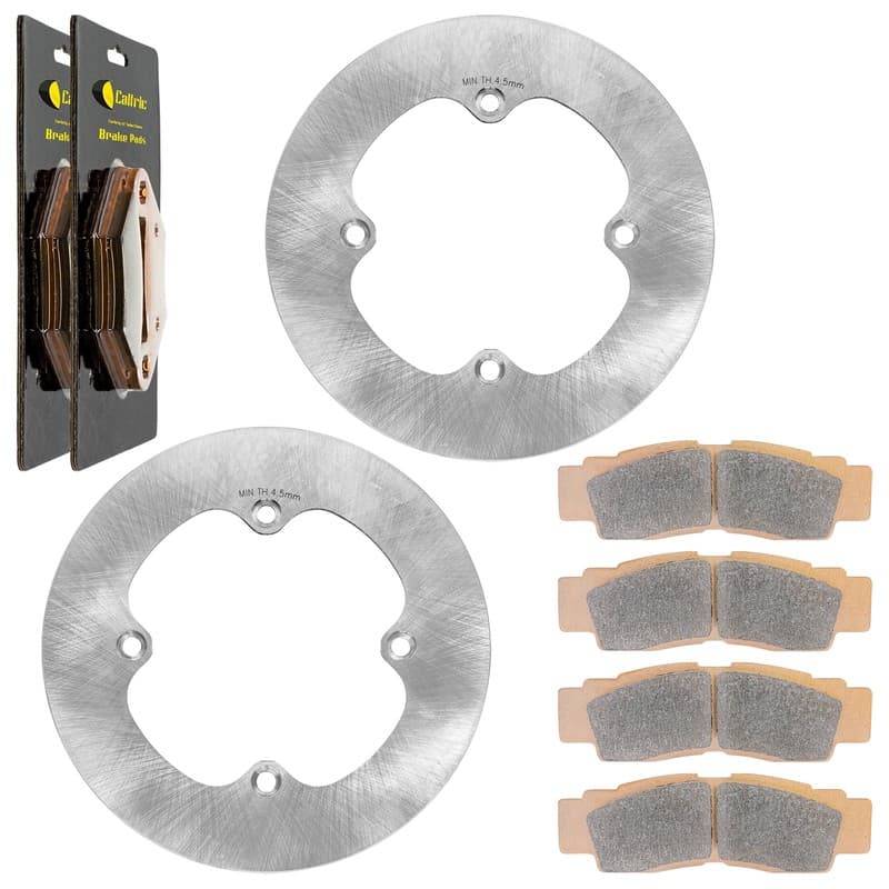 Front Brake Discs and Sintered Brake Pads For Yamaha Wolverine RMAX2 RMAX4 21-26