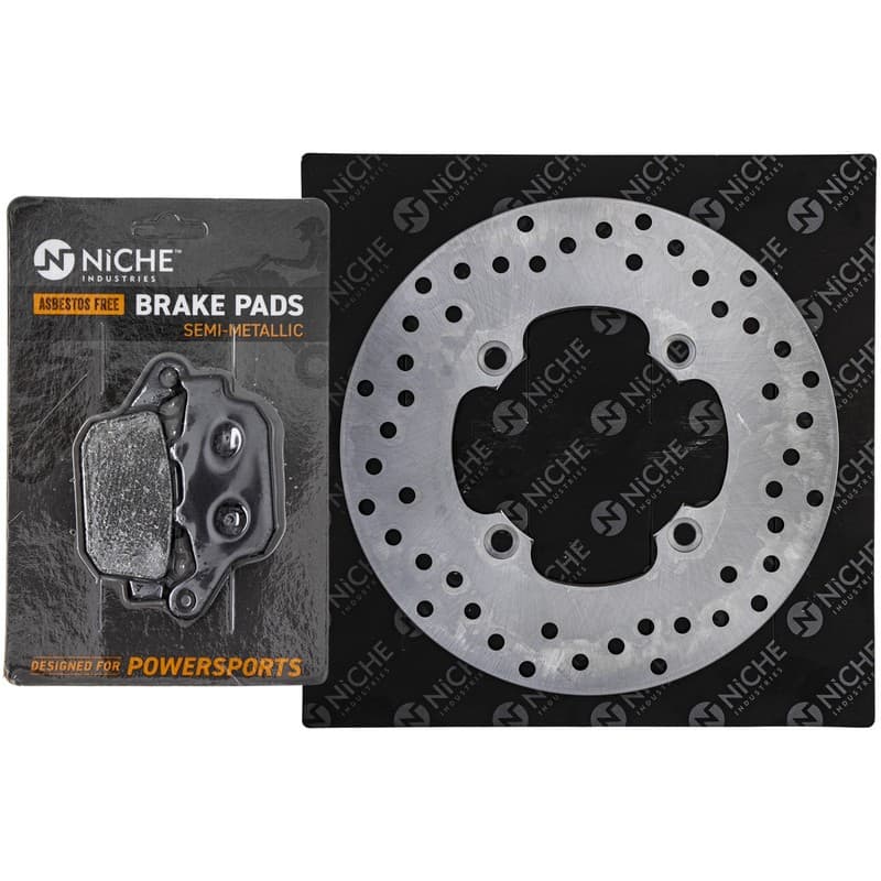 NICHE Rear Left Brake Rotor Pad Kit for Honda CB400F 43251-MCZ-003 Semi Metallic
