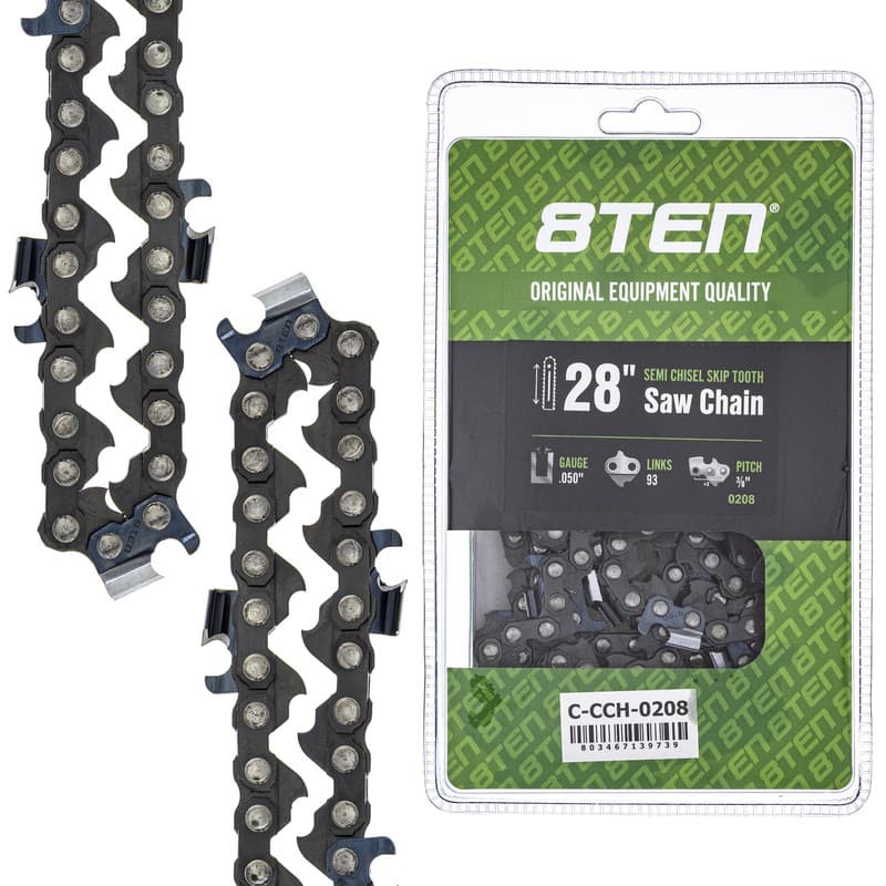 Semi Chisel Skip Tooth Chainsaw Chain 28 Inch .050 3/8 93DL for Echo Husqvarna