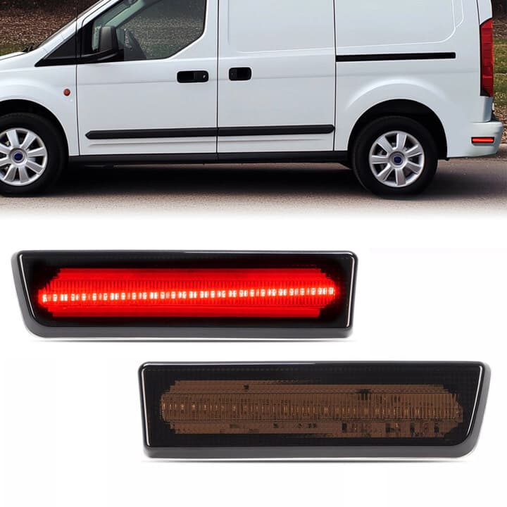 2PCS LED Red Rear Bumper Side Marker Lights For Ford Transit Connect 2010-2013