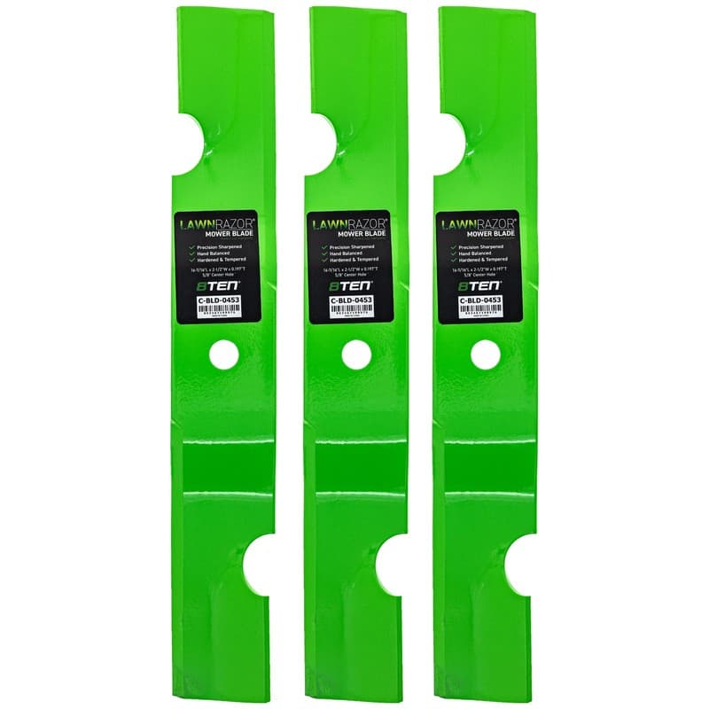 LawnRAZOR Blade for John Deere Quik Trak 48-Inch Deck TCU34166 High Lift 3 Pack