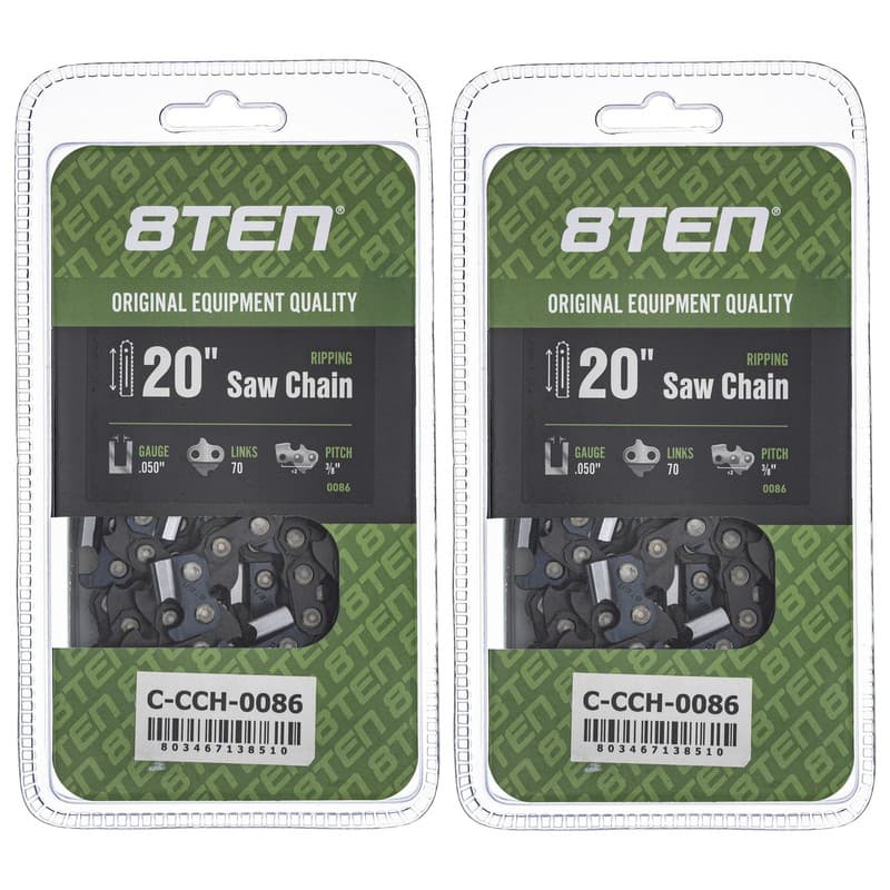 Ripping Chainsaw Chain 20 Inch .050 3/8 70DL for Echo Poulan Jonsered 2 Pack