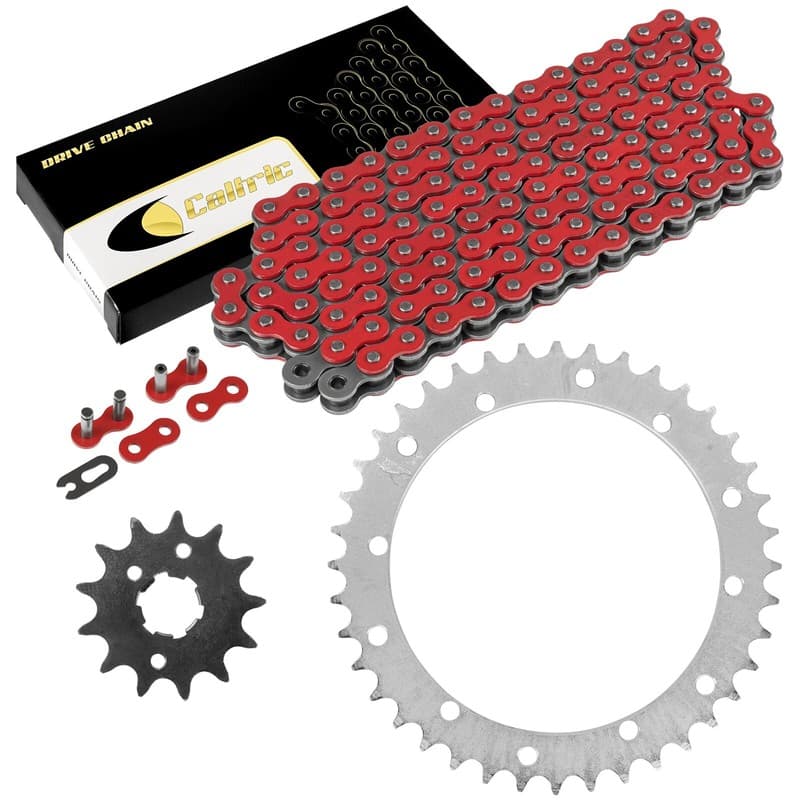 Red Drive Chain And Sprockets Kit for Yamaha Warrior 350 YFM350X 1989-2004