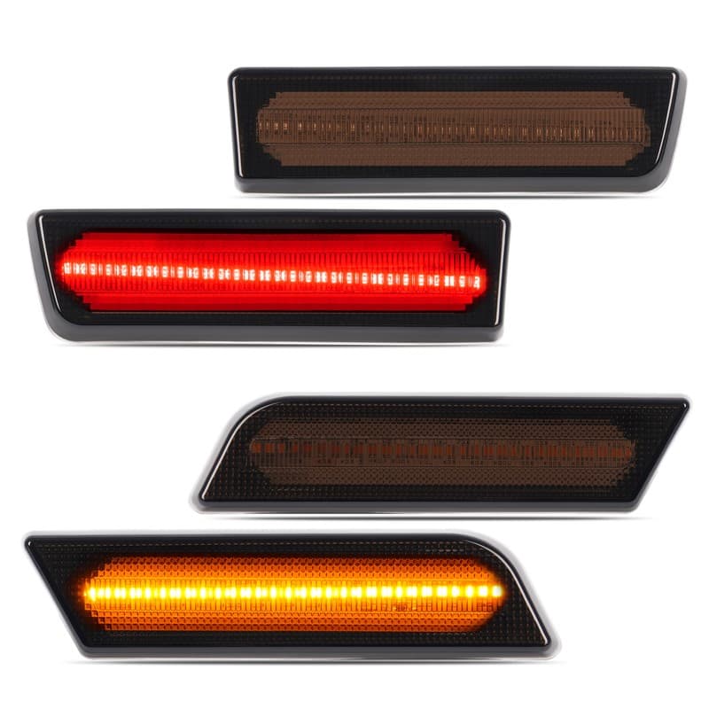4PCS Smoke Red Amber LED Side Marker Lights For Ford Transit Connect 2010-2013