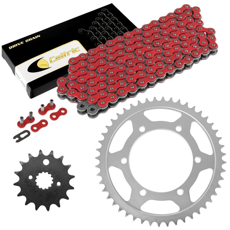 Red Drive Chain And Sprocket Kit for Kawasaki Ninja ZX-6 ZX600E 1993-2002