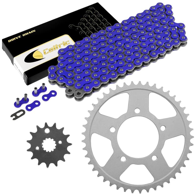 Drive Chain & Sprockets Kit Fits SUZUKI GSX750F Katana 750 1998 1999-2006 / Blue