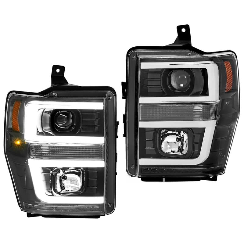 Black Headlights Lamp Projector LED DRL For Ford F250 F350 F450 2008-2010 SD DOT