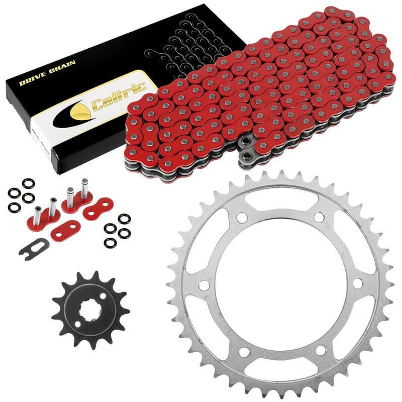 Red O-Ring Drive Chain & Sprockets Kit for Honda XR250L 1991 92 93 94 95 1996