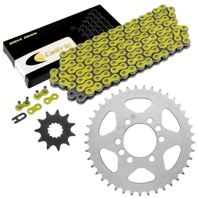Drive Chain & Sprockets Kit For Suzuki LT230E QuadRunner 230 1986-1993 Yellow