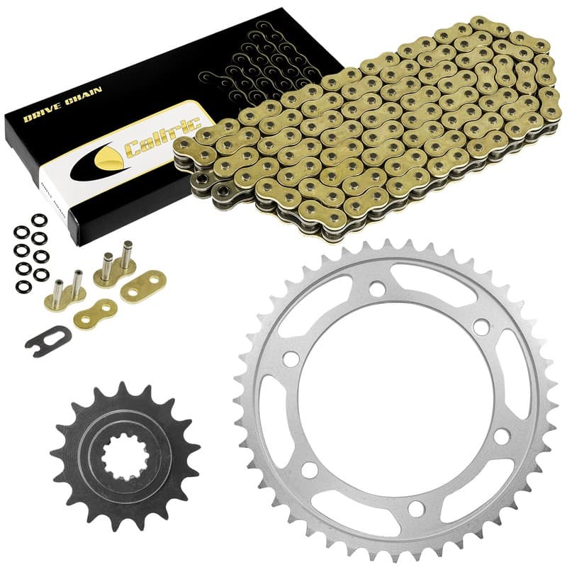 Gold O-Ring Drive Chain & Sprockets Kit for Kawasaki ZR1100 ZRX1100 1997-2000