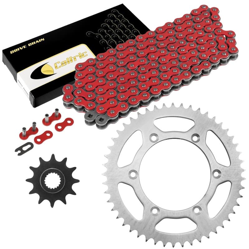 Red Drive Chain And Sprocket Kit for Suzuki RM125 1985 1992-1996 2000-2004