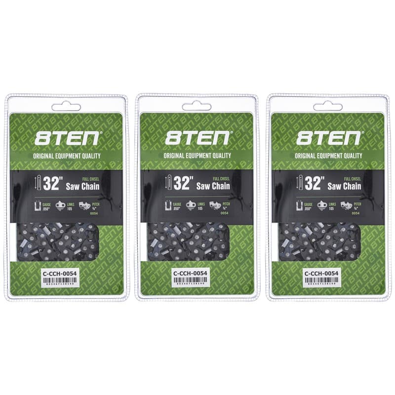 Full Chisel Chainsaw Chain 32 Inch .050 3/8 105 DL for Echo Husqvarna 3 Pack