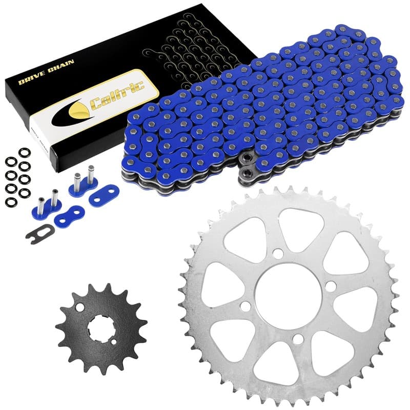 Blue O-Ring Drive Chain & Sprockets Kit for Kawasaki KZ440 Ltd 440 1980-1985