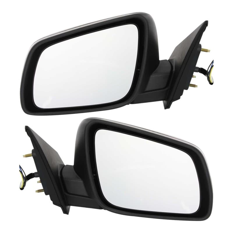 New Mirror Set of 2 Left & Right Side Heated Power Textured Black Lancer Pair