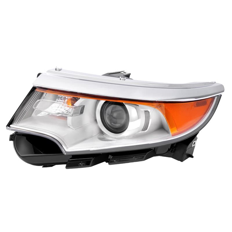 For 2011-2014 Ford Edge Driver Side Chrome Halogen Headlight Lamp w/Bulbs 5Pins