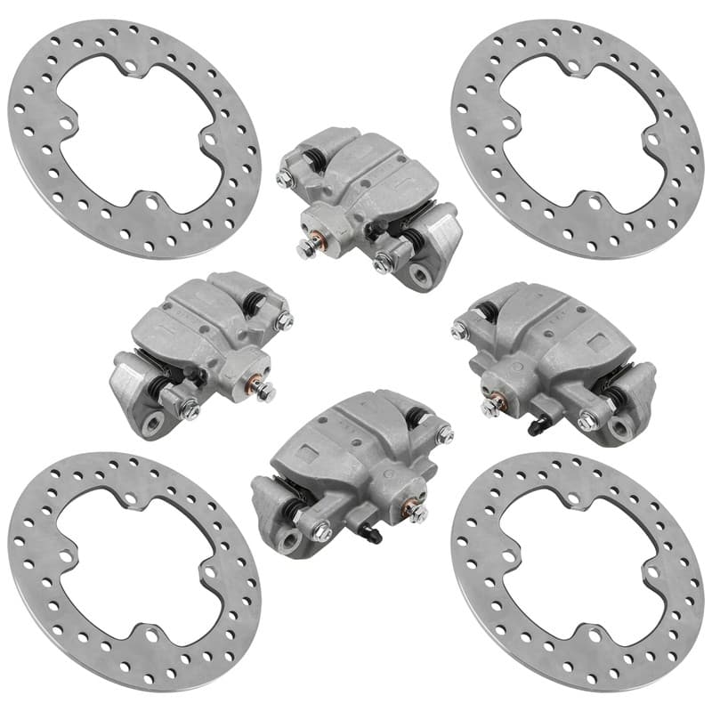 Front/Rear Brake Calipers W/ Disc Rotors For Honda Pioneer 1000 SXS1000M3 16-24
