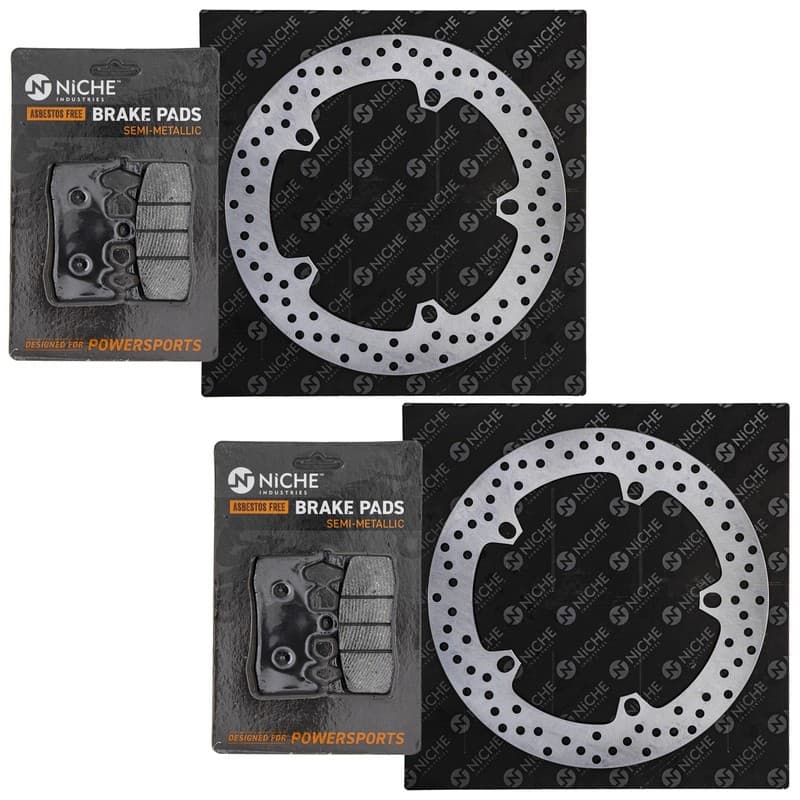 NICHE Front Brake Rotor Pad Kit for BMW 34118548028 34118526566 Semi Metallic