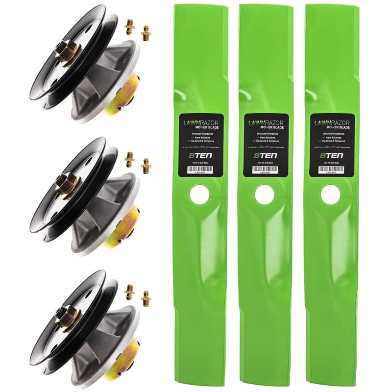 Spindle High Lift Blade Kit for John Deere 48 Inch Deck F510 F525 GT242 GT262