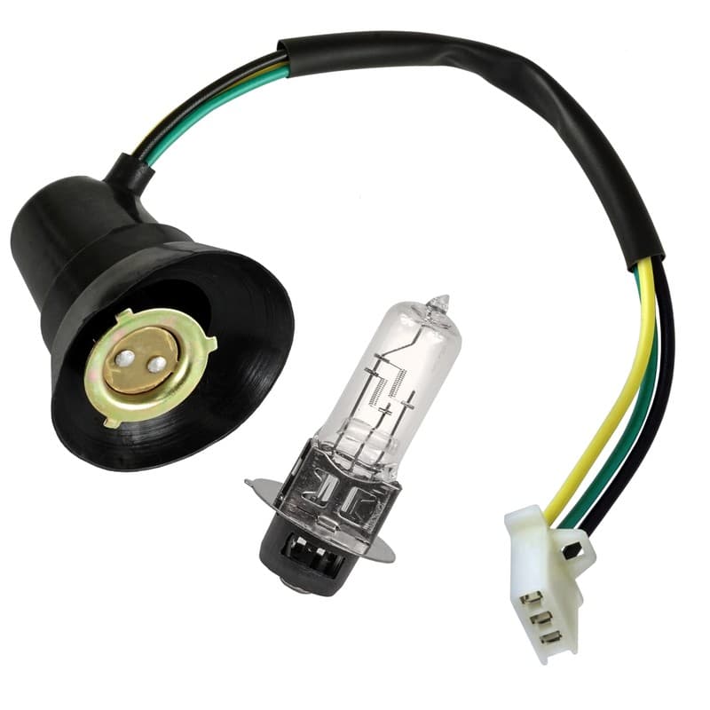 LH RH Headlight Socket Cord and Bulb for Yamaha Kodiak 400 YFM400FW 4X4 1996-98