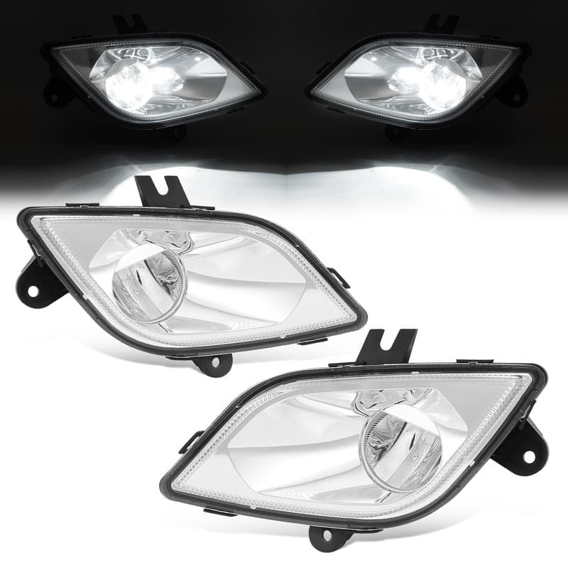 Bumper LED Fog Lights For Freightliner Cascadia 2018-24 Chrome Pair Driving Lamp