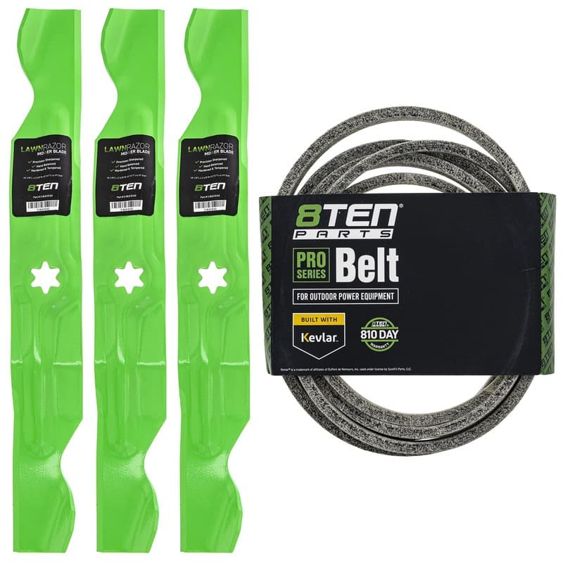 Mower Blades & Deck Belt Kit for Toro Super 50 GT2100 LX500 GT2200 SL500