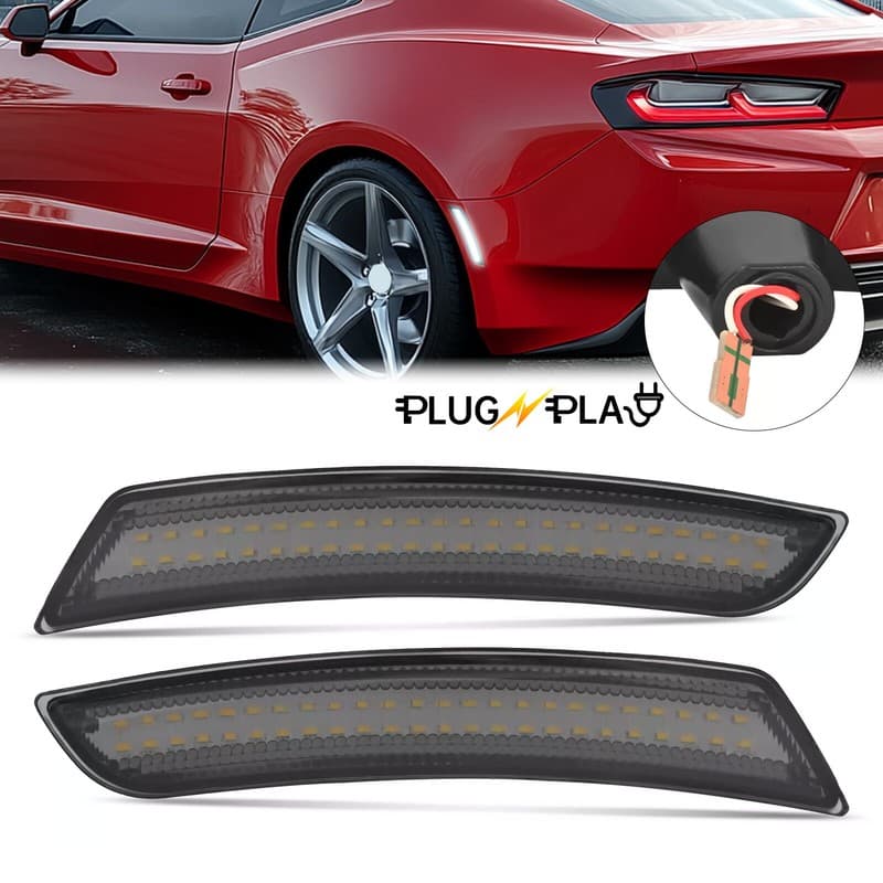 2PCS Rear Bumper LED Side Marker Light For Chevy Camaro LS LT SS ZL1 2014-2024