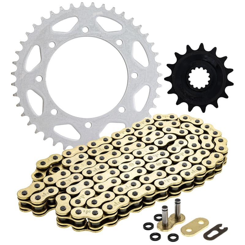 NICHE Sprocket Chain Set for Kawasaki KLR650 15/43 Tooth 520 X-Ring Front Rear